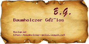 Baumholczer Gálos névjegykártya